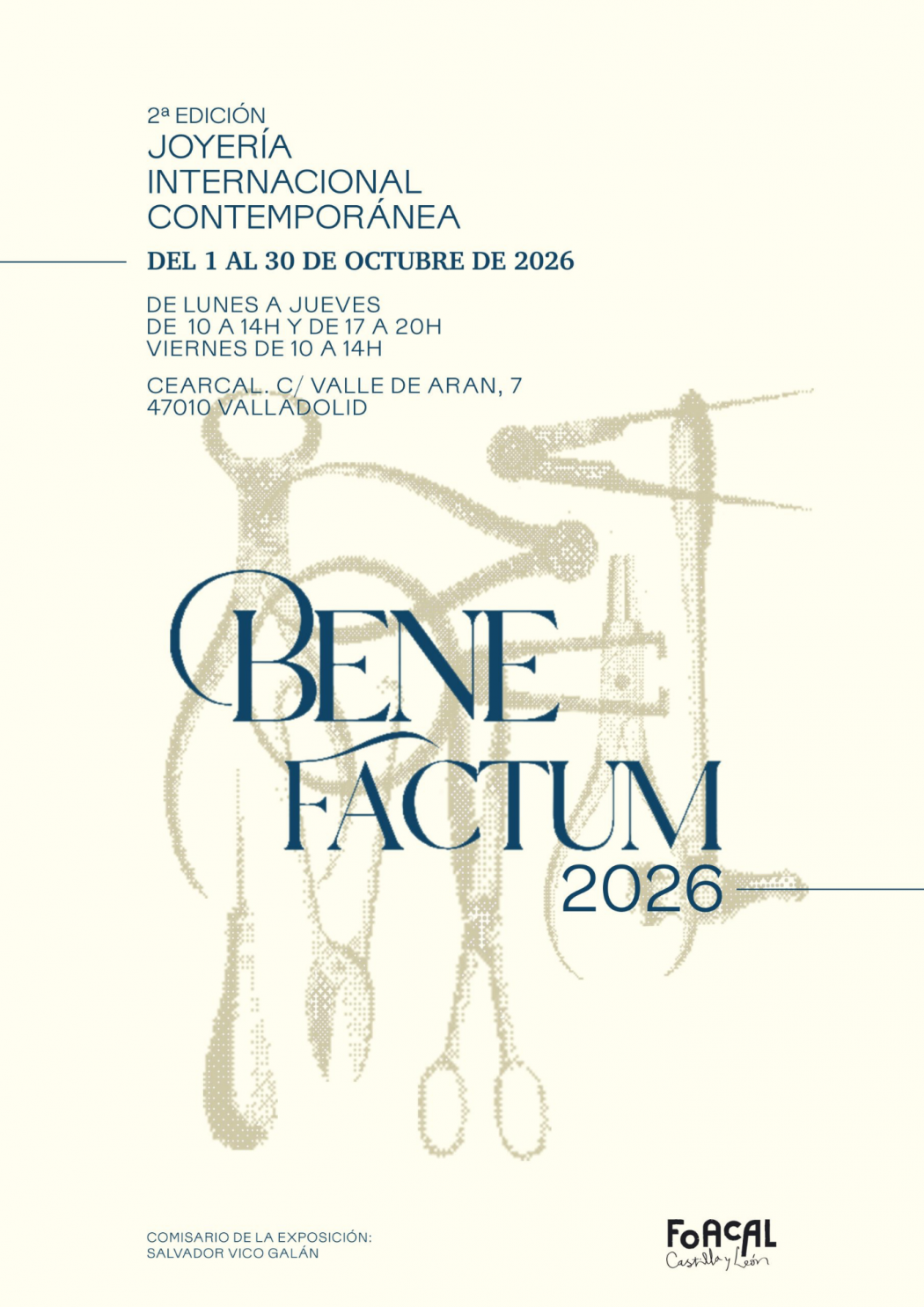 BeneFactum 2026 – medzinárodná výstava súčasného šperku, CEARCAL, Valladolid, 1. – 30. októbra 2026.