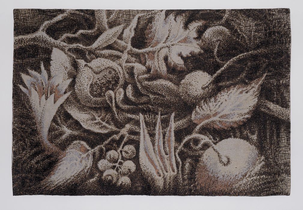 Garden, 160cm x 105cm double-strand jacquard fabric, hand-woven on digital looms, cotton, linen, polyester